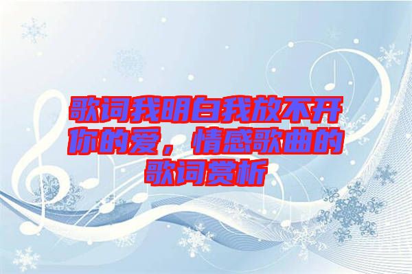歌詞我明白我放不開(kāi)你的愛(ài)，情感歌曲的歌詞賞析