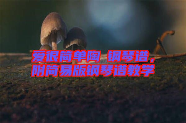 愛很簡單陶喆鋼琴譜，附簡易版鋼琴譜教學(xué)