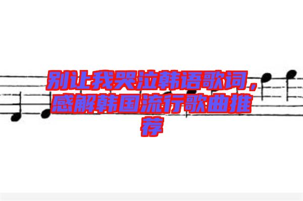 別讓我哭泣韓語(yǔ)歌詞，感解韓國(guó)流行歌曲推薦