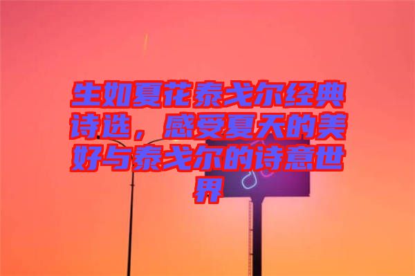 生如夏花泰戈爾經典詩選，感受夏天的美好與泰戈爾的詩意世界