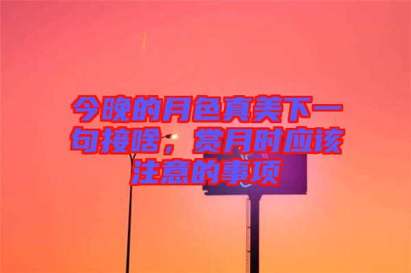 今晚的月色真美下一句接啥，賞月時應(yīng)該注意的事項