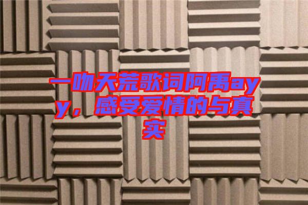一吻天荒歌詞阿禹ayy，感受愛情的與真實