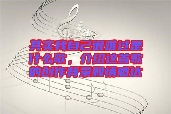 其實我自己很難過是什么歌，介紹這首歌的創(chuàng)作背景和情感達(dá)