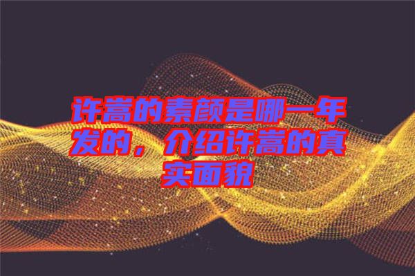 許嵩的素顏是哪一年發(fā)的，介紹許嵩的真實面貌