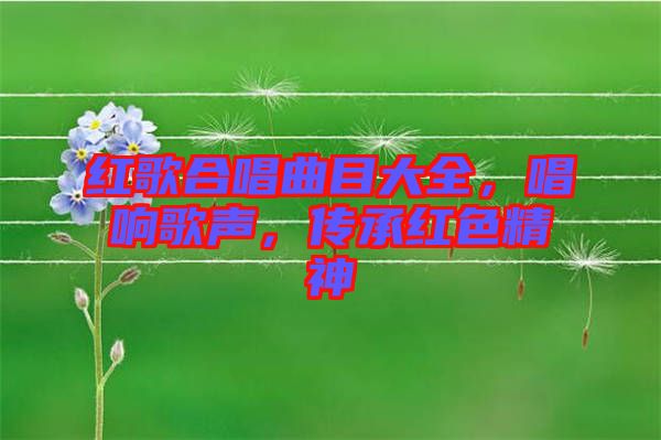 紅歌合唱曲目大全，唱響歌聲，傳承紅色精神