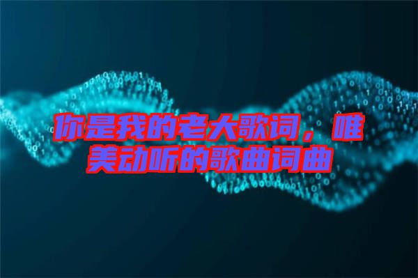 你是我的老大歌詞，唯美動聽的歌曲詞曲