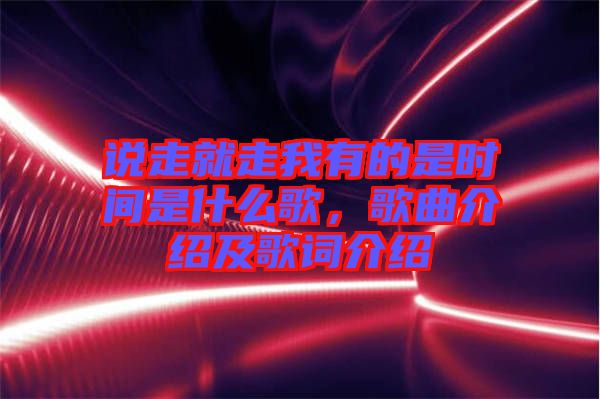 說(shuō)走就走我有的是時(shí)間是什么歌，歌曲介紹及歌詞介紹