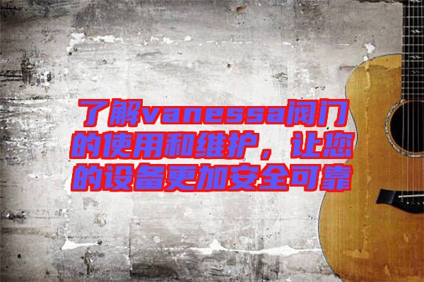 了解vanessa閥門的使用和維護(hù)，讓您的設(shè)備更加安全可靠