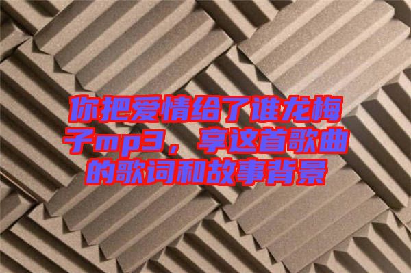 你把愛情給了誰龍梅子mp3，享這首歌曲的歌詞和故事背景