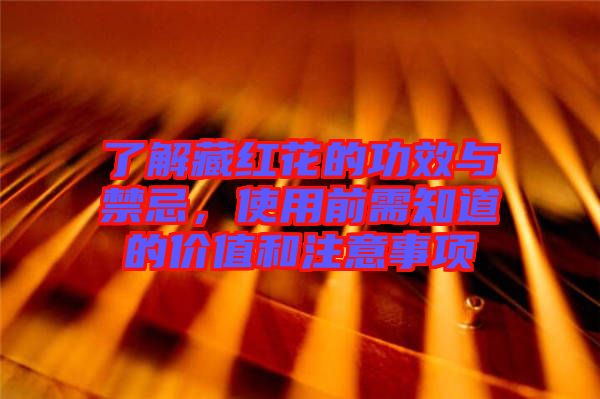 了解藏紅花的功效與禁忌，使用前需知道的價值和注意事項
