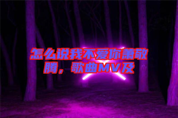 怎么說(shuō)我不愛(ài)你蕭敬騰，歌曲MV及