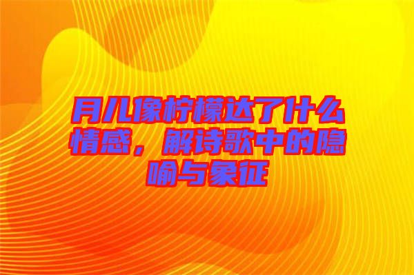 月兒像檸檬達了什么情感，解詩歌中的隱喻與象征