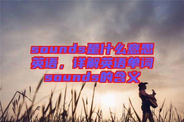 sounds是什么意思英語，詳解英語單詞sounds的含義