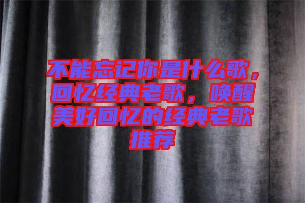不能忘記你是什么歌，回憶經(jīng)典老歌，喚醒美好回憶的經(jīng)典老歌推薦
