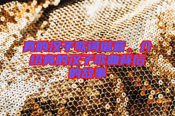 真的漢子歌詞諧音，介紹真的漢子歌曲背后的故事