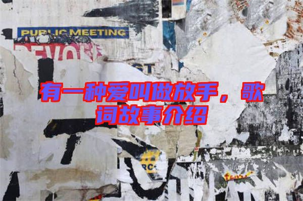 有一種愛(ài)叫做放手，歌詞故事介紹