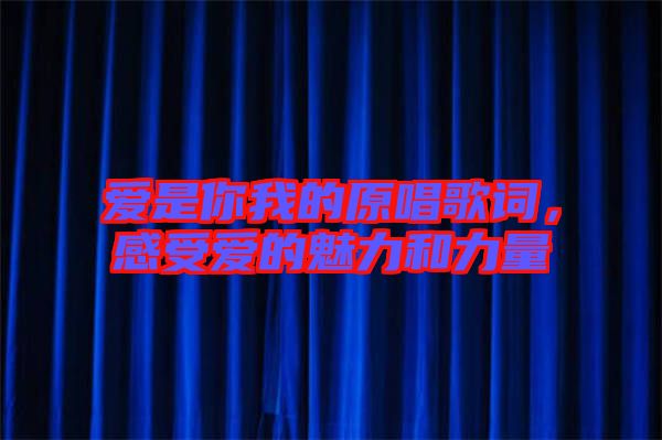 愛是你我的原唱歌詞，感受愛的魅力和力量