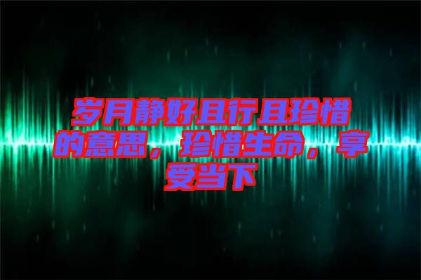 歲月靜好且行且珍惜的意思，珍惜生命，享受當(dāng)下