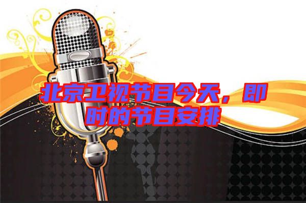 北京衛(wèi)視節(jié)目今天，即時(shí)的節(jié)目安排