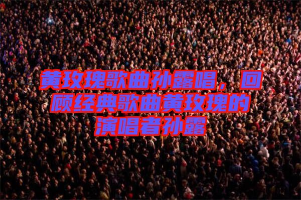 黃玫瑰歌曲孫露唱，回顧經(jīng)典歌曲黃玫瑰的演唱者孫露