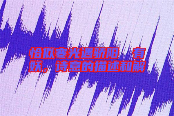 恰似寒光遇驕陽囧囧有妖，詩意的描述和解