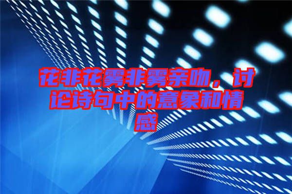 花非花霧非霧親吻，討論詩句中的意象和情感