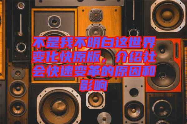 不是我不明白這世界變化快原版，介紹社會快速變革的原因和影響