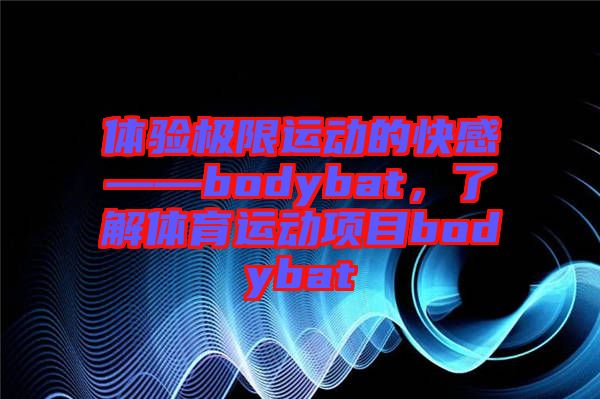 體驗(yàn)極限運(yùn)動(dòng)的快感——bodybat，了解體育運(yùn)動(dòng)項(xiàng)目bodybat