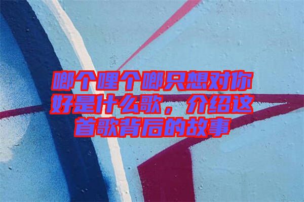 啷個(gè)哩個(gè)啷只想對你好是什么歌，介紹這首歌背后的故事