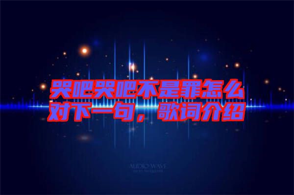 哭吧哭吧不是罪怎么對(duì)下一句，歌詞介紹