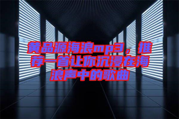 黃品源海浪mp3，推薦一首讓你沉浸在海浪聲中的歌曲