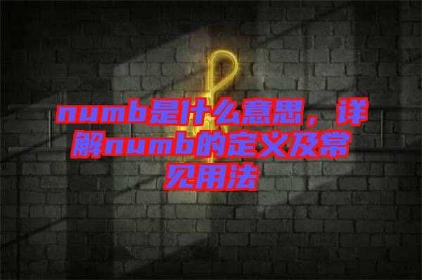 numb是什么意思，詳解numb的定義及常見用法