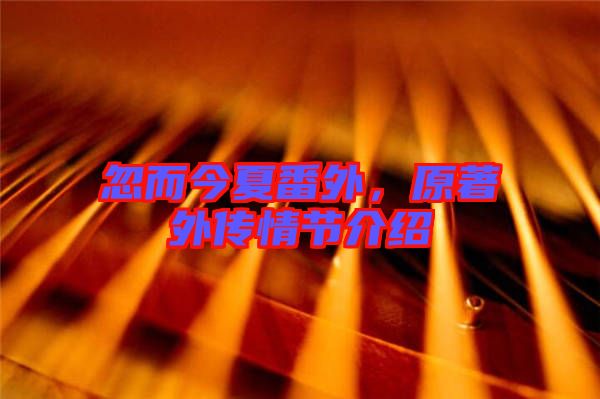 忽而今夏番外，原著外傳情節(jié)介紹