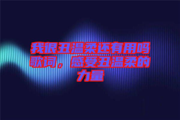 我很丑溫柔還有用嗎歌詞，感受丑溫柔的力量