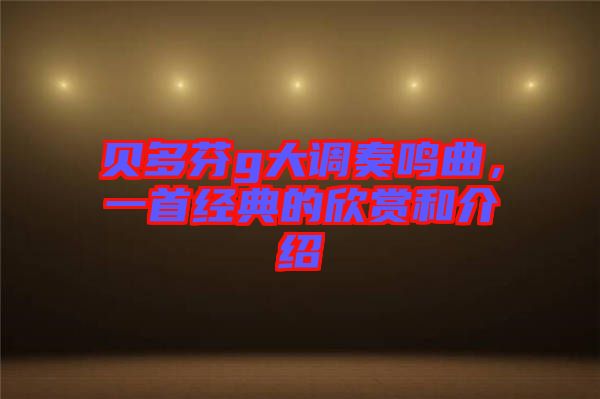 貝多芬g大調(diào)奏鳴曲，一首經(jīng)典的欣賞和介紹