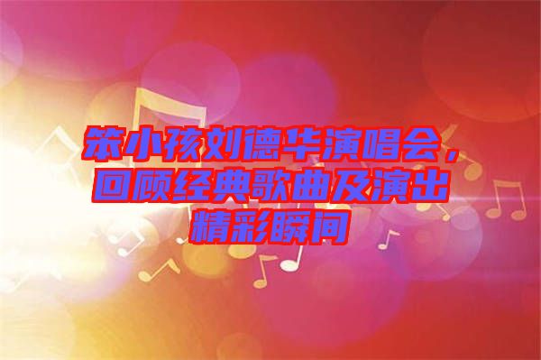 笨小孩劉德華演唱會，回顧經(jīng)典歌曲及演出精彩瞬間