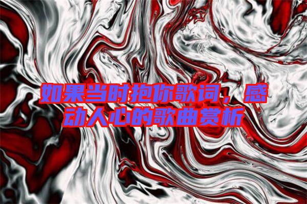 如果當(dāng)時(shí)抱你歌詞，感動(dòng)人心的歌曲賞析