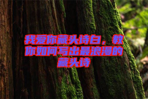 我愛你藏頭詩(shī)白，教你如何寫出最浪漫的藏頭詩(shī)