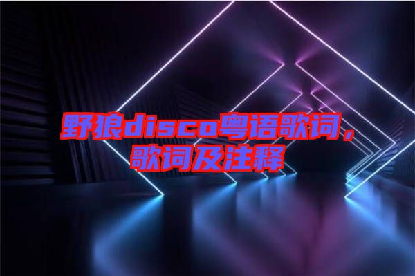野狼disco粵語歌詞，歌詞及注釋