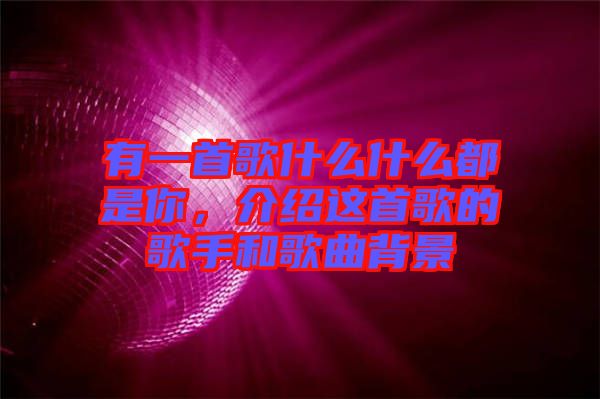 有一首歌什么什么都是你，介紹這首歌的歌手和歌曲背景