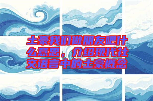 土豪我們做朋友吧什么意思，介紹現(xiàn)代社交語言中的土豪概念