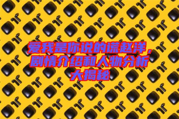 愛我是你說的謊趙洋，劇情介紹和人物分析大揭秘