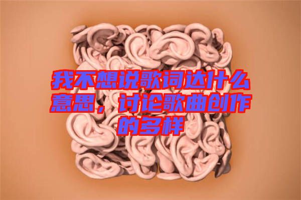 我不想說歌詞達什么意思，討論歌曲創(chuàng)作的多樣