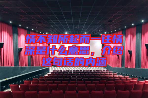 情不知所起而一往情深是什么意思，介紹這句話的內(nèi)涵
