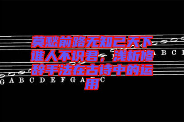 莫愁前路無知己天下誰人不識君，淺析修辭手法在古詩中的運(yùn)用