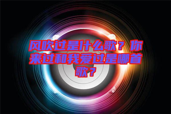 風(fēng)吹過是什么歌？你來過和我愛過是哪首歌？