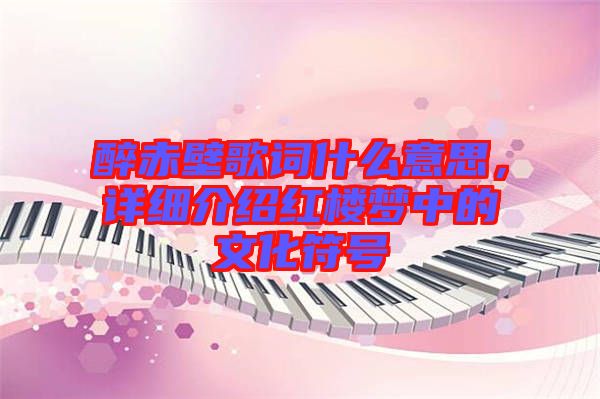 醉赤壁歌詞什么意思，詳細介紹紅樓夢中的文化符號