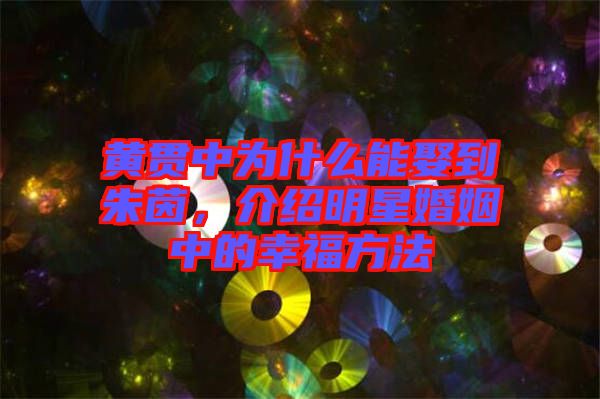黃貫中為什么能娶到朱茵，介紹明星婚姻中的幸福方法