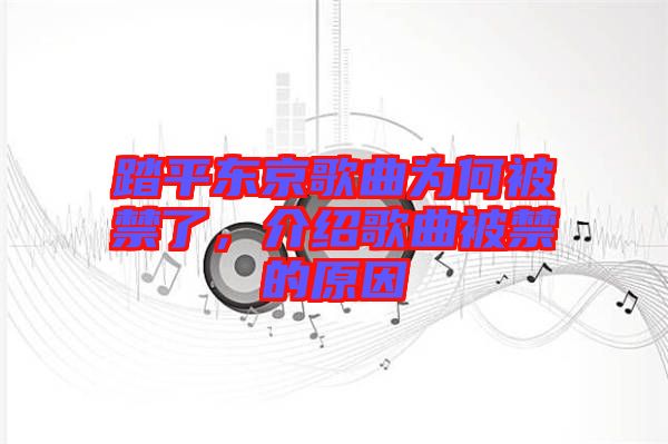 踏平東京歌曲為何被禁了，介紹歌曲被禁的原因