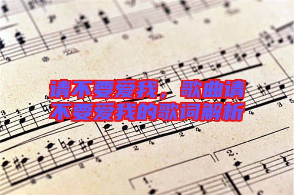 請(qǐng)不要愛(ài)我，歌曲請(qǐng)不要愛(ài)我的歌詞解析